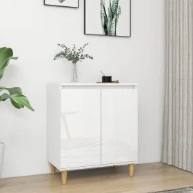 Aparador y patas madera contrachapada blanco brillo 60x35x70 cm de vidaXL, Aparadores - Ref: Foro24-806073, Precio: 74,35 €, ...