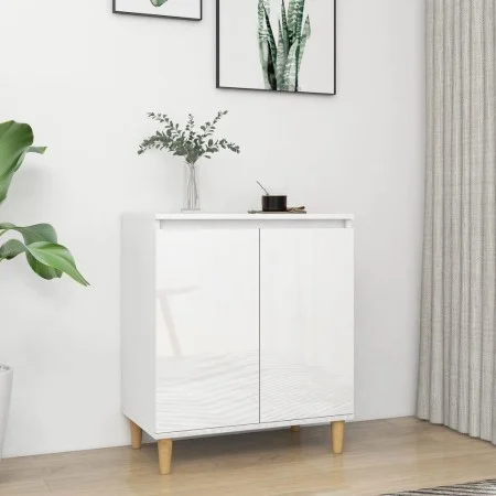Aparador y patas madera contrachapada blanco brillo 60x35x70 cm de vidaXL, Aparadores - Ref: Foro24-806073, Precio: 74,35 €, ...