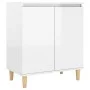 Aparador y patas madera contrachapada blanco brillo 60x35x70 cm de vidaXL, Aparadores - Ref: Foro24-806073, Precio: 74,35 €, ...