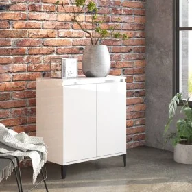 Aparador de madera contrachapada blanco brillante 60x35x70 cm de vidaXL, Aparadores - Ref: Foro24-806082, Precio: 67,34 €, De...