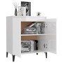 Aparador de madera contrachapada blanco brillante 60x35x70 cm de vidaXL, Aparadores - Ref: Foro24-806082, Precio: 67,98 €, De...