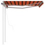 Toldo retráctil automático con postes naranja y marrón 3x2,5 m en Toldos | Comprar online en Foru.es