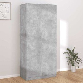 Armario de madera contrachapada gris hormigón 90x52x200 cm en Armarios roperos | Comprar online en Foru.es