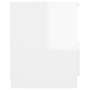 Mesita de noche madera contrachapada blanco brillo 40x40x50 cm de vidaXL, Mesitas de noche - Ref: Foro24-806169, Precio: 44,5...