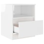 Mesita de noche madera contrachapada blanco brillo 40x40x50 cm de vidaXL, Mesitas de noche - Ref: Foro24-806169, Precio: 44,5...