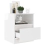 Mesita de noche madera contrachapada blanco brillo 40x40x50 cm de vidaXL, Mesitas de noche - Ref: Foro24-806169, Precio: 44,5...