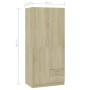 Armario de madera de ingeniería roble Sonoma 80x52x180 cm en Armarios roperos | Comprar online en Foru.es