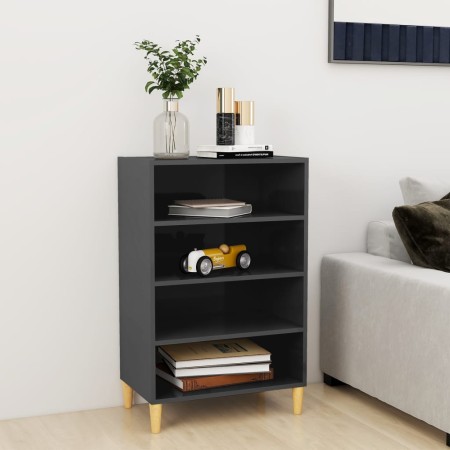 Aparador de madera contrachapada gris brillante 57x35x90 cm de vidaXL, Aparadores - Ref: Foro24-806129, Precio: 43,54 €, Desc...