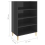 Aparador de madera contrachapada gris brillante 57x35x90 cm de vidaXL, Aparadores - Ref: Foro24-806129, Precio: 43,54 €, Desc...