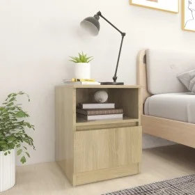 Mesitas de noche 2 uds contrachapada roble Sonoma 40x40x50 cm de vidaXL, Mesitas de noche - Ref: Foro24-806164, Precio: 61,42...