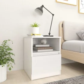 Mesita de noche blanco madera contrachapada 40x40x50 cm de vidaXL, Mesitas de noche - Ref: Foro24-806157, Precio: 46,48 €, De...