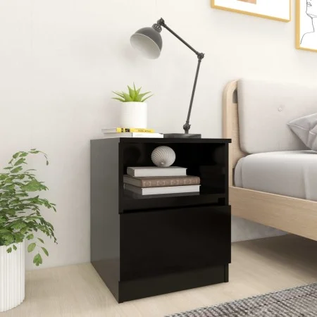 Mesita de noche madera contrachapada negro 40x40x50 cm de vidaXL, Mesitas de noche - Ref: Foro24-806159, Precio: 41,22 €, Des...