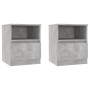 Mesitas de noche 2 uds contrachapada gris hormigón 40x40x50 cm de vidaXL, Mesitas de noche - Ref: Foro24-806166, Precio: 61,1...
