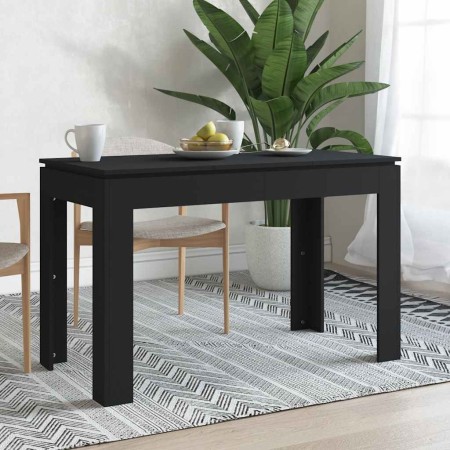 Mesa de comedor de madera contrachapada negro 120x60x76 cm en Mesas de comedor | Comprar online en Foru.es