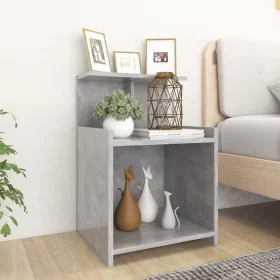 Mesita de noche madera contrachapada gris hormigón 40x35x60 cm de vidaXL, Mesitas de noche - Ref: Foro24-806183, Precio: 29,2...