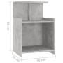 Mesita de noche madera contrachapada gris hormigón 40x35x60 cm de vidaXL, Mesitas de noche - Ref: Foro24-806183, Precio: 29,4...