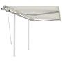 Toldo retráctil manual con postes crema 3,5x2,5 m en Toldos | Comprar online en Foru.es