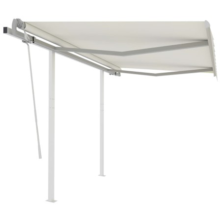Toldo retráctil manual con postes crema 3,5x2,5 m en Toldos | Comprar online en Foru.es