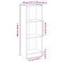 Estantería de 3 niveles madera ingeniería hormigón 40x24x109 cm en Librerías y estanterías | Comprar online en Foru.es