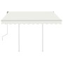 Toldo retráctil manual con postes crema 3,5x2,5 m en Toldos | Comprar online en Foru.es