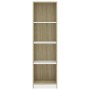 Estantería 4 niveles contrachapada blanca y Sonoma 40x24x142 cm en Librerías y estanterías | Comprar online en Foru.es