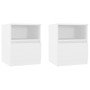 Mesitas de noche 2 uds madera contrachapada blanco 40x40x50 cm de vidaXL, Mesitas de noche - Ref: Foro24-806158, Precio: 66,2...