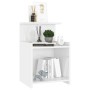 Mesita de noche madera contrachapada blanco brillo 40x35x60 cm de vidaXL, Mesitas de noche - Ref: Foro24-806187, Precio: 36,2...