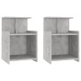 Mesitas de noche 2 uds contrachapada gris hormigón 40x35x60 cm de vidaXL, Mesitas de noche - Ref: Foro24-806184, Precio: 52,4...