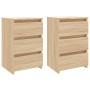 Mesitas de noche 2 uds contrachapada roble Sonoma 40x35x62,5cm de vidaXL, Mesitas de noche - Ref: Foro24-806218, Precio: 104,...