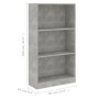 Estantería de 3 niveles contrachapada gris hormigón 60x24x109cm en Librerías y estanterías | Comprar online en Foru.es