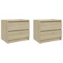 Mesitas de noche 2 uds contrachapado roble Sonoma 50x39x43,5 cm de vidaXL, Mesitas de noche - Ref: Foro24-806200, Precio: 81,...