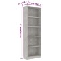 Estantería de 5 niveles contrachapada gris hormigón 60x24x175cm en Librerías y estanterías | Comprar online en Foru.es