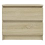 Mesitas de noche 2 uds contrachapado roble Sonoma 50x39x43,5 cm de vidaXL, Mesitas de noche - Ref: Foro24-806200, Precio: 81,...
