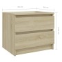 Mesitas de noche 2 uds contrachapado roble Sonoma 50x39x43,5 cm de vidaXL, Mesitas de noche - Ref: Foro24-806200, Precio: 81,...