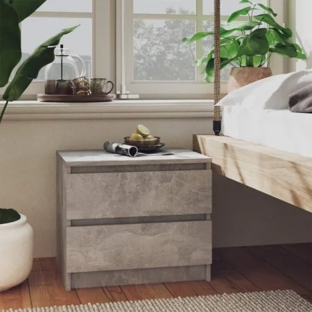 Concrete gray plywood bedside table 50x39x43.5cm by vidaXL, Nightstands - Ref: Foro24-806201, Price: 41,78 €, Discount: %