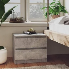 Bedside tables 2 units plywood gray concrete 50x39x43.5cm by vidaXL, Nightstands - Ref: Foro24-806202, Price: 69,07 €, Discou...