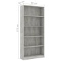 Estantería de 5 niveles contrachapada gris hormigón 80x24x175cm en Librerías y estanterías | Comprar online en Foru.es
