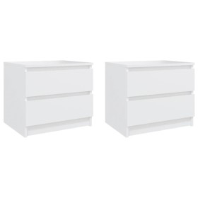 Mesitas de noche 2 uds madera contrachapada blanco 50x39x43,5cm de vidaXL, Mesitas de noche - Ref: Foro24-806194, Precio: 91,...