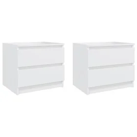Mesitas de noche 2 uds madera contrachapada blanco 50x39x43,5cm de vidaXL, Mesitas de noche - Ref: Foro24-806194, Precio: 89,...