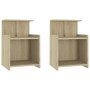 Mesitas de noche 2 uds contrachapada roble Sonoma 40x35x60 cm de vidaXL, Mesitas de noche - Ref: Foro24-806182, Precio: 52,18...