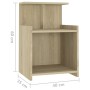 Mesitas de noche 2 uds contrachapada roble Sonoma 40x35x60 cm de vidaXL, Mesitas de noche - Ref: Foro24-806182, Precio: 52,18...