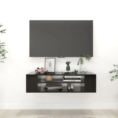 Mueble de TV colgante madera contrachapada negro 100x30x26,5 cm de vidaXL, Muebles TV - Ref: Foro24-806230, Precio: 44,84 €, ...