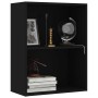 Estantería de 2 niveles madera contrachapada negro 60x30x76,5cm en Librerías y estanterías | Comprar online en Foru.es