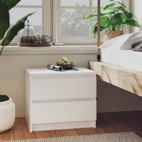 White plywood bedside table 50x39x43.5 cm by vidaXL, Nightstands - Ref: Foro24-806193, Price: 61,36 €, Discount: %