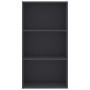 Estantería de 3 niveles madera contrachapada gris 60x30x114 cm en Librerías y estanterías | Comprar online en Foru.es