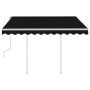 Toldo retráctil manual con postes gris antracita 3,5x2,5 m en Toldos | Comprar online en Foru.es