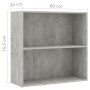 Estantería 2 niveles contrachapada gris hormigón 80x30x76,5cm en Librerías y estanterías | Comprar online en Foru.es