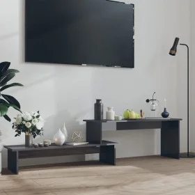 Mueble para TV madera contrachapada gris brillante 180x30x43 cm de vidaXL, Muebles TV - Ref: Foro24-806273, Precio: 38,59 €, ...