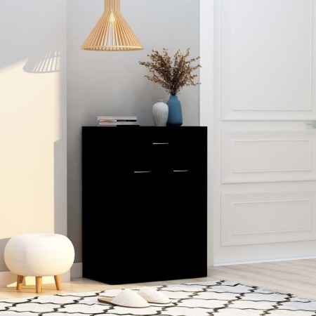 Mueble zapatero de madera contrachapada negro 60x35x84 cm en Zapateros y organizadores de calzado | Comprar online en Foru.es
