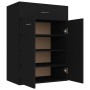 Mueble zapatero de madera contrachapada negro 60x35x84 cm en Zapateros y organizadores de calzado | Comprar online en Foru.es
